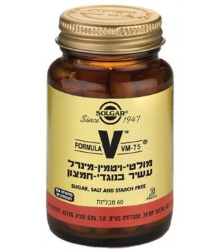 מולטי ויטמין-מינרל VM-75 סה"כ 60 טבליות Solgar סולגאר